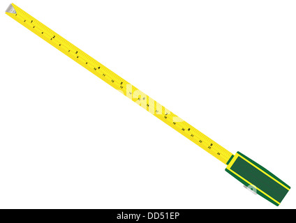 A vector illustration of a steel Tape measure with metric and imperial graduations isolated on white Stock Photo
