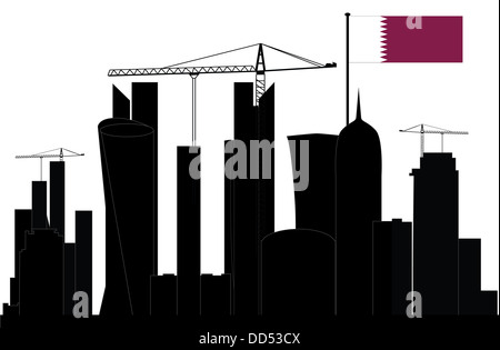 qatar skyline Stock Photo