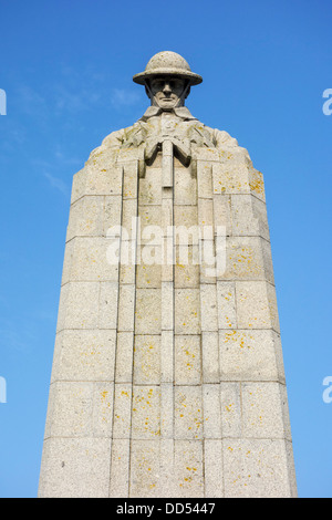 Brooding Soldier / St. Julien Memorial, Canadian First World War One monument at Saint-Julien / Sint-Juliaan, Flanders, Belgium Stock Photo