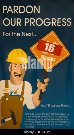 Airport construction poster Stock Photo