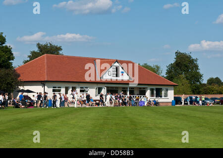 Attenborough Village Cricket Club, Nottinghamshire, August 26th. Paul Johnson, former star Nottinghamshire County Cricket Club batsman and now the County Team's 1st team coach, was the Guest of Honour who officially opened the improved pavilion on 26th August. Stock Photo