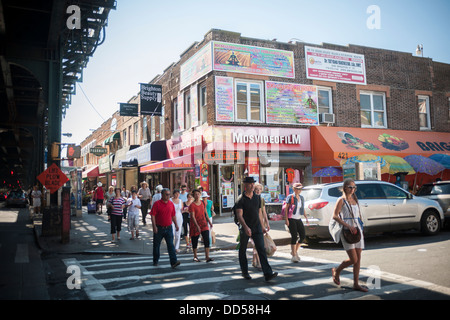 Businesses and activities in the Brighton Beach neighborhood of Brooklyn in New York Stock Photo