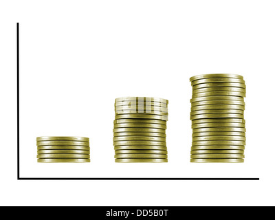 A conceptual line graph against a white background Stock Photo
