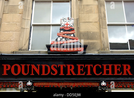 Poundstretcher shop in historic building in Hexham, Northumberland, England Stock Photo