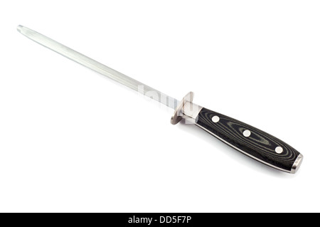 Sharpening Steel (musat), isolated on a white background. Stock Photo