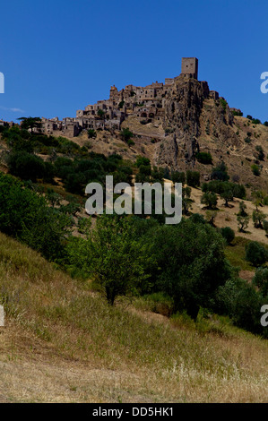 Craco, Matera, Basilicata, Italy, Italia. Village abandoned for landslide. Watch List of World Monuments Fund. EDITORIAL ONLY Stock Photo