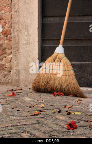 Helloween besom, witch broom Stock Photo