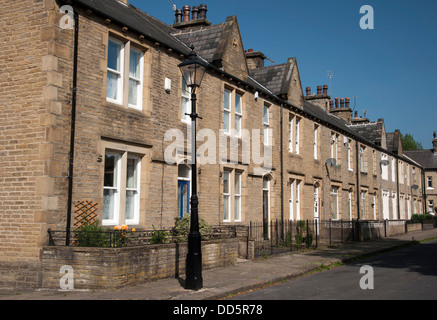 row of victorian terraced houses in halifax west yorkshire Stock Photo