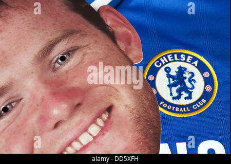 Wayne Rooney Mask. Chelsea FC. Stock Photo