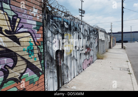 Graffiti art in an industrial section of east central Los Angeles Stock Photo