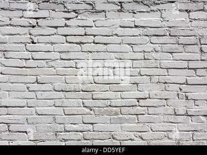 Old White Brick-Wall Close Up Background Texture. Stock Photo