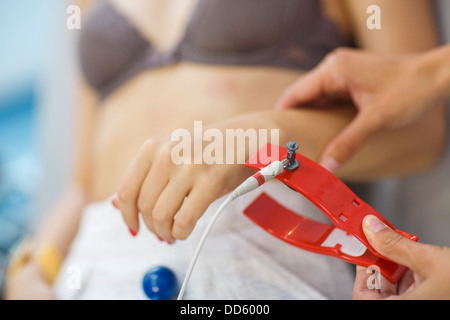 Patient with electrocardiogram Stock Photo