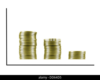 A conceptual line graph against a white background Stock Photo