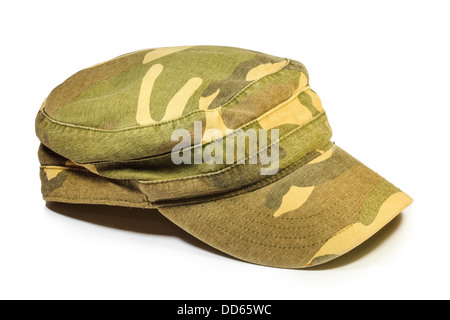 Camouflage cap isolated on white background Stock Photo