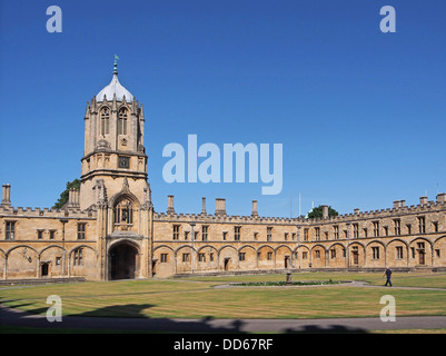 Oxford University, Christ Church College, Tom Tower and Quad Stock Photo