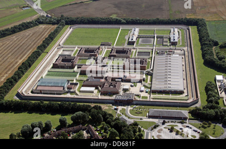 aerial view of HM Full Sutton Prison near York, Yorkshire Stock Photo