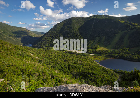 Franconia Notch State Park from Eagle Cliff during the summer months in the White Mountains, New Hampshire USA Stock Photo