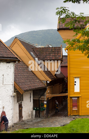 Former German Hanseatic office on the waterfront (Tyske Bryggen), Bergen, Norway Stock Photo