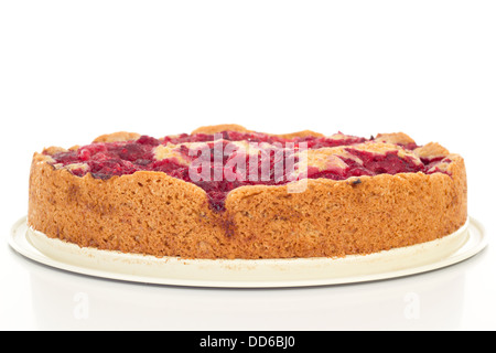 Delicious cake with sweet raspberries Stock Photo