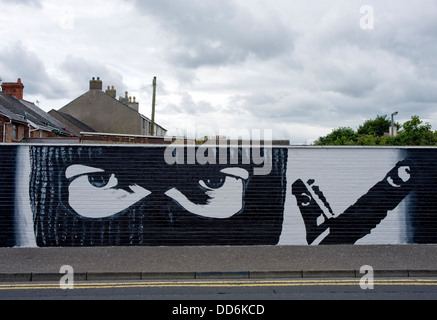 Paramilitary mural on Davys Street, Carrickfergus, Northern Ireland