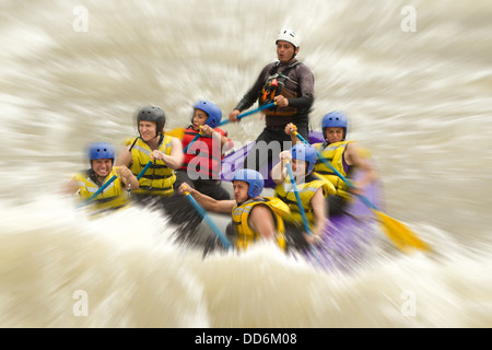 Whitewater Rafting Blurred In Post Production Stock Photo
