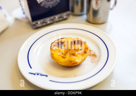 Pastel de Nata is a Portuguese egg tart pastry, Lisbon, Portual, Europe Stock Photo