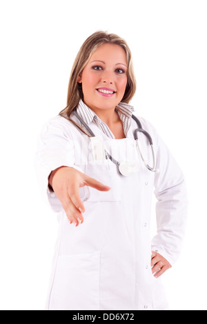 Young doctor offering handshake Stock Photo