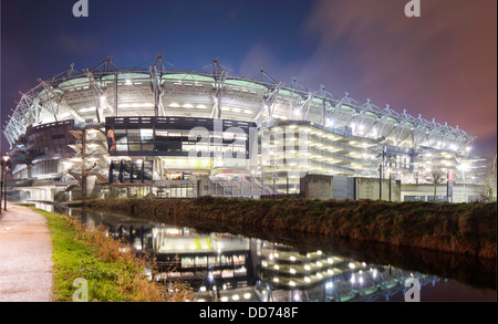 Croke Park is the home Of GAA in Ireland, Night time shot of the stadium Stock Photo