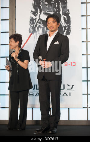 Tokyo, Japan. 28th Aug, 2013. Japanese actor Hiroyuki Sanada appears at the Japan Premiere for The Wolverine by James Mangold in the Roppongi Hills, Tokyo, Japan. Credit:  Yumeto Yamazaki/AFLO/Alamy Live News Stock Photo