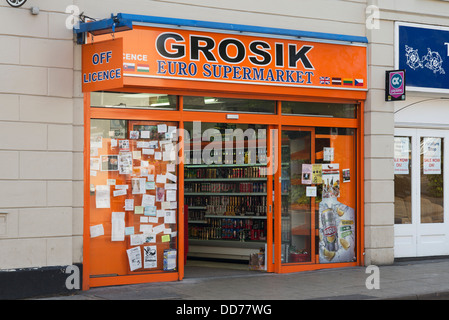 Grosik Euro Supermarket. Banbury High Street. Banbury, Oxfordshire, UK Stock Photo