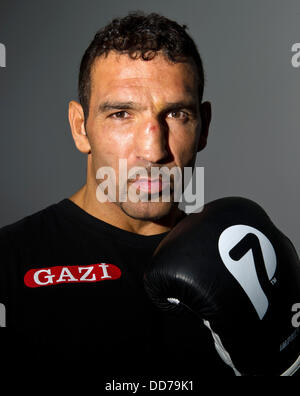 Professional boxer Firat Arslan is pictured on his training grounds in Donzdorf, Germany, 28 August 2013. On 14 September, Arslan will fight current boxing world champion Huck for the WBO Cruiserweight title. Photo: DANIEL BOCKWOLDT Stock Photo