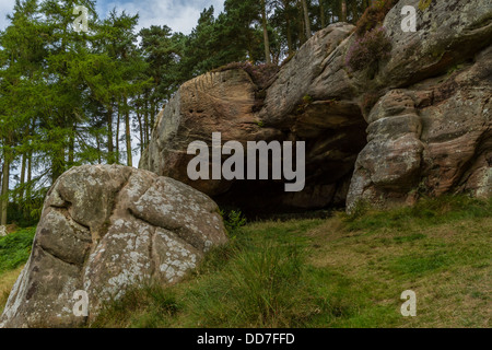 St Cuthbert's Cave near Belford and Holy Island Stock Photo