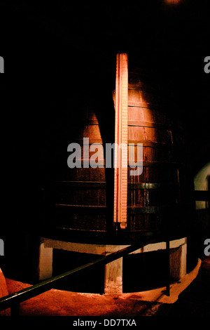 Port Wines and their makers under Terracotta roofs adjacent to the Douro River Sandeman Vintage Cellars,Porto,Oporto,Portugal Stock Photo