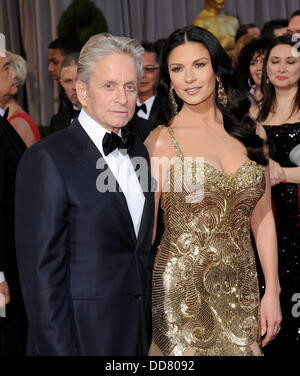 August 28, 2103 - FILE - MICHAEL DOUGLAS, 68, and CATHERINE ZETA-JONES, 43, are separating. The star couple is splitting after almost 13 years. PICTURED: Feb. 24, 2013 - Los Angeles, California, U.S. - Actors Michael Douglas and Catherine Zeta-Jones at he 85th Academy Awards. © Lisa O'Connor/ZUMAPRESS.com) Credit:  ZUMA Press, Inc./Alamy Live News Stock Photo