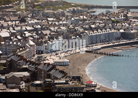 UK, Wales, Ceredigion, Aberystwyth, Seafront from Constitution Hill Stock Photo