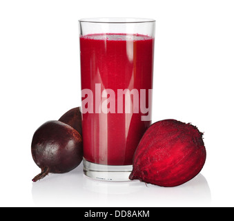 Healthy Smoothie with beet root and apple isolated on wooden background Stock Photo
