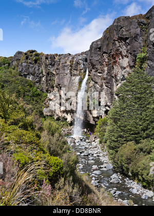 dh Tongariro national park TARANAKI FALLS NEW ZEALAND People in Wairere stream waterfall scenic