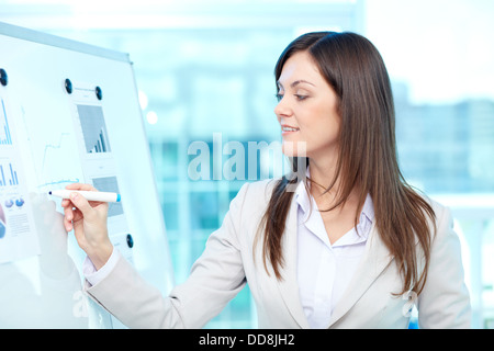 Lovely young lady holding business training Stock Photo