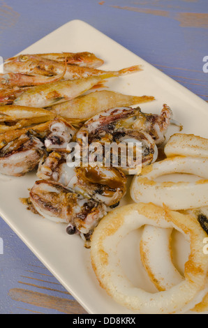 Traditional Spanish tapa, assortment of fried fish Stock Photo - Alamy