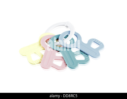 baby toy for teething, keys on the ring Stock Photo