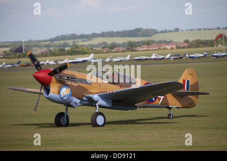 P40 Tomahawk WW2 US fighter aircraft at Duxford airfield, Cambs, UK Stock Photo