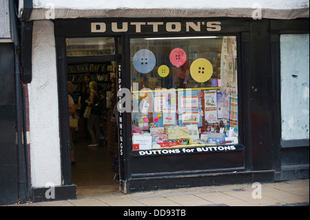 DUTTONS FOR BUTTONS shop on Coppergate in city centre of York North Yorkshire England UK Stock Photo