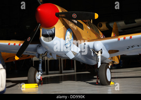 P40 Tomahawk WW2 US fighter aircraft at Duxford airfield, Cambs, UK Stock Photo