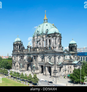 view of Berlin Cathedral or Dom on Museum Island or Museumsinsel In Berlin Germany Stock Photo