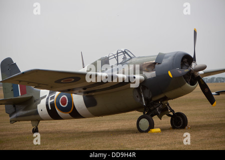 Wildcat ww2 fighter aircraft at the Imperial War nuseum Duxford, Flying Legends air display Stock Photo