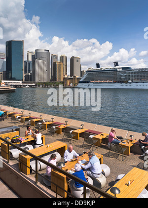 dh Harbour waterfront city SYDNEY AUSTRALIA People relaxing alfresco cafe restaurant al fresco outdoor circular quay bar Stock Photo