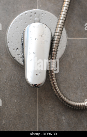 Hot cold water faucet Stock Photo