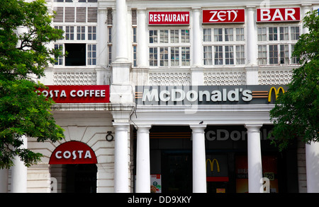 McDonald and  Costa Coffee shop at Indian market Stock Photo