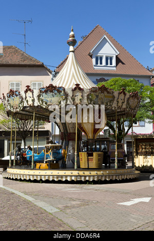 Carrousel in Obernai in the Alsace, France Stock Photo