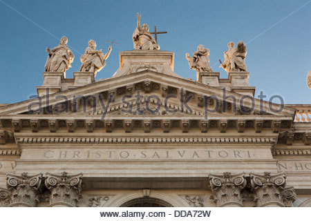 Detail of facade Basilica di San Giovanni in Laterano. Stock Photo